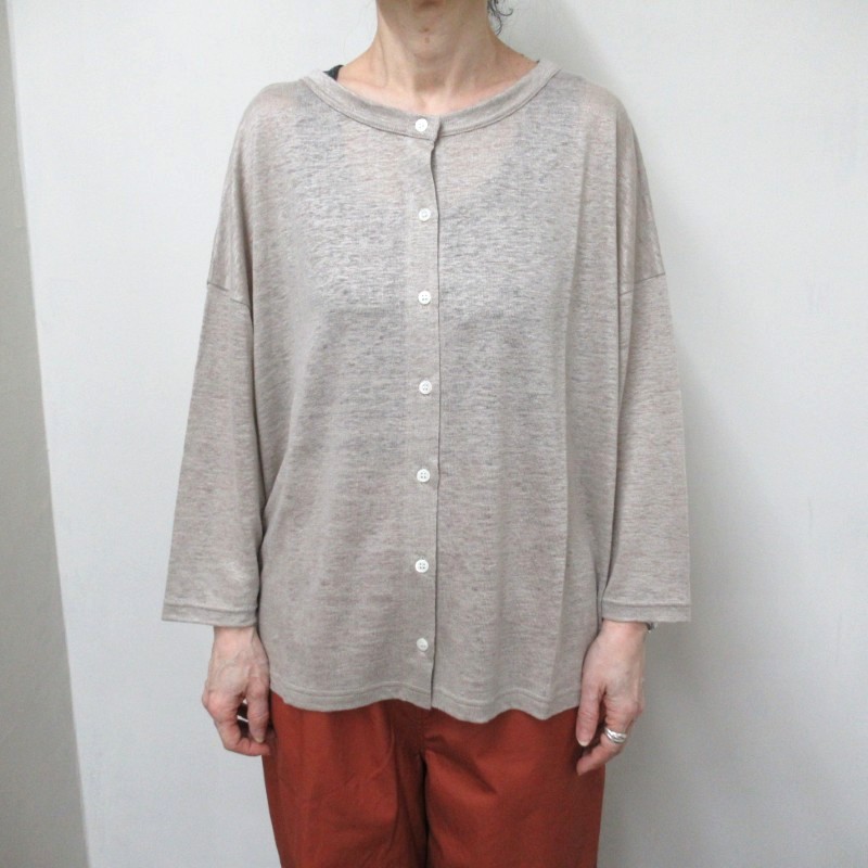 DAYS プルミエルリネン天竺2WAY8分袖カーディガン  45494/キナリ03 【日本製】